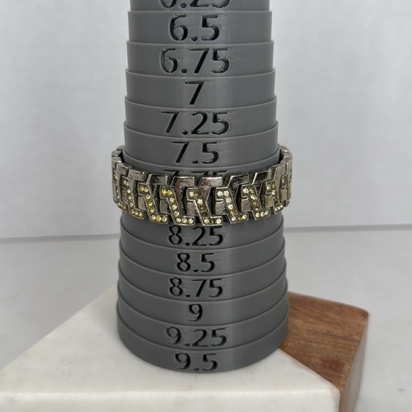 Vintage Art Deco bracelet 1930s-1940s clear Rhinestone glass chrome plate C22 - Picture 8 of 9